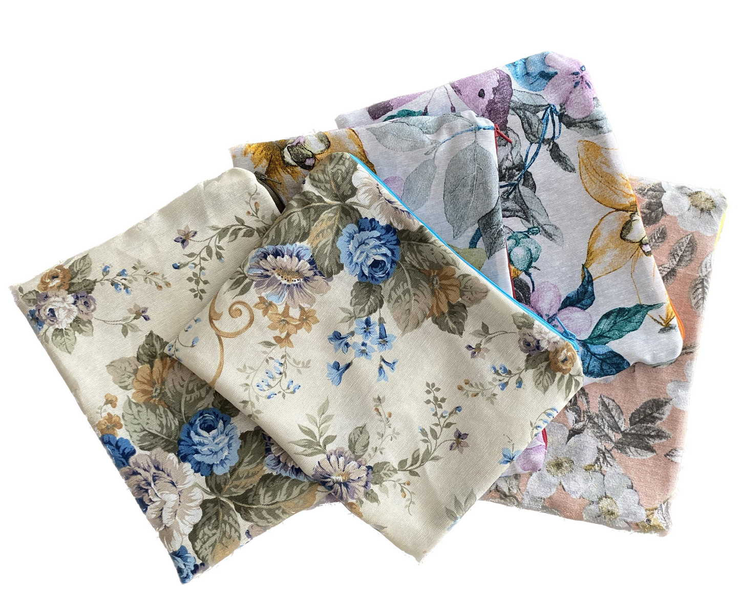 Neceser Clutch Loneta estampados florales