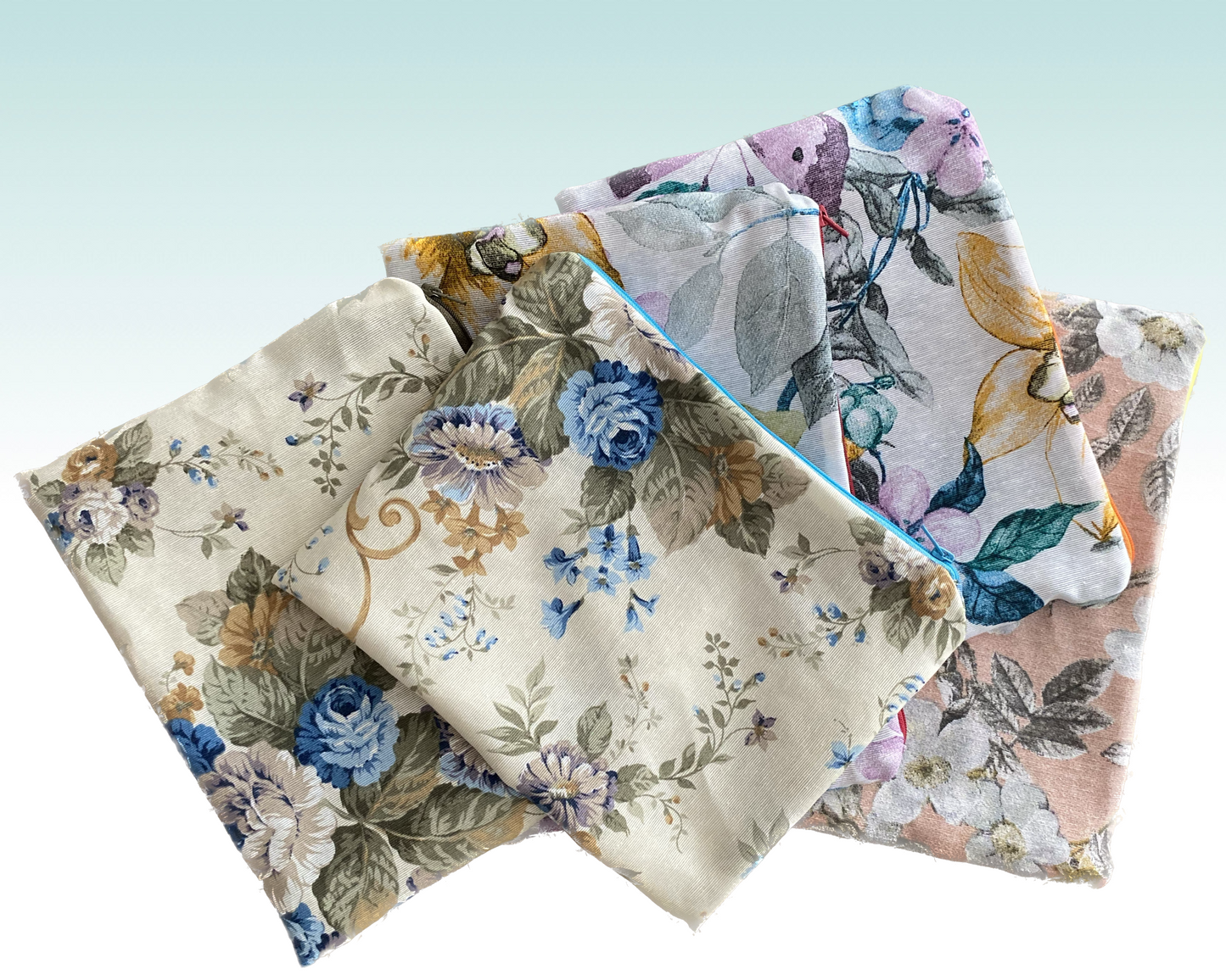 Neceser Clutch Loneta estampados florales