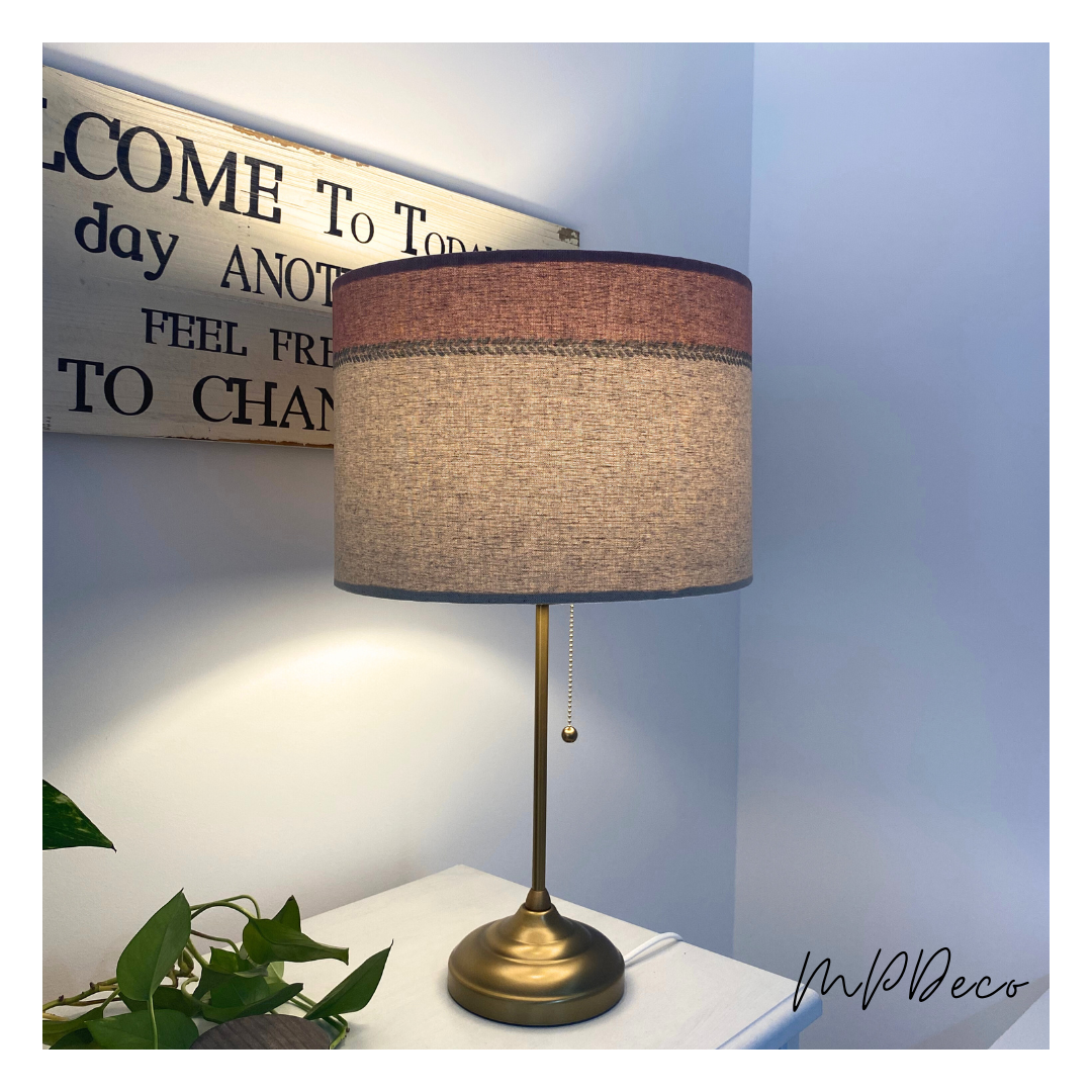 Pantalla Rosa y Beige de 35cm de diámetro