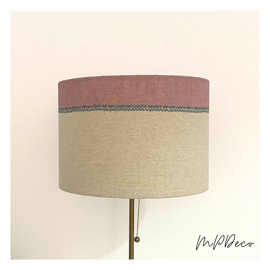 Pantalla Rosa y Beige de 35cm de diámetro