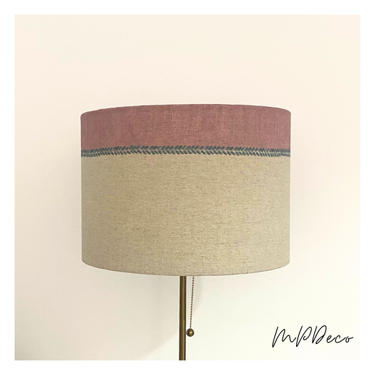 Pantalla Rosa y Beige de 35cm de diámetro