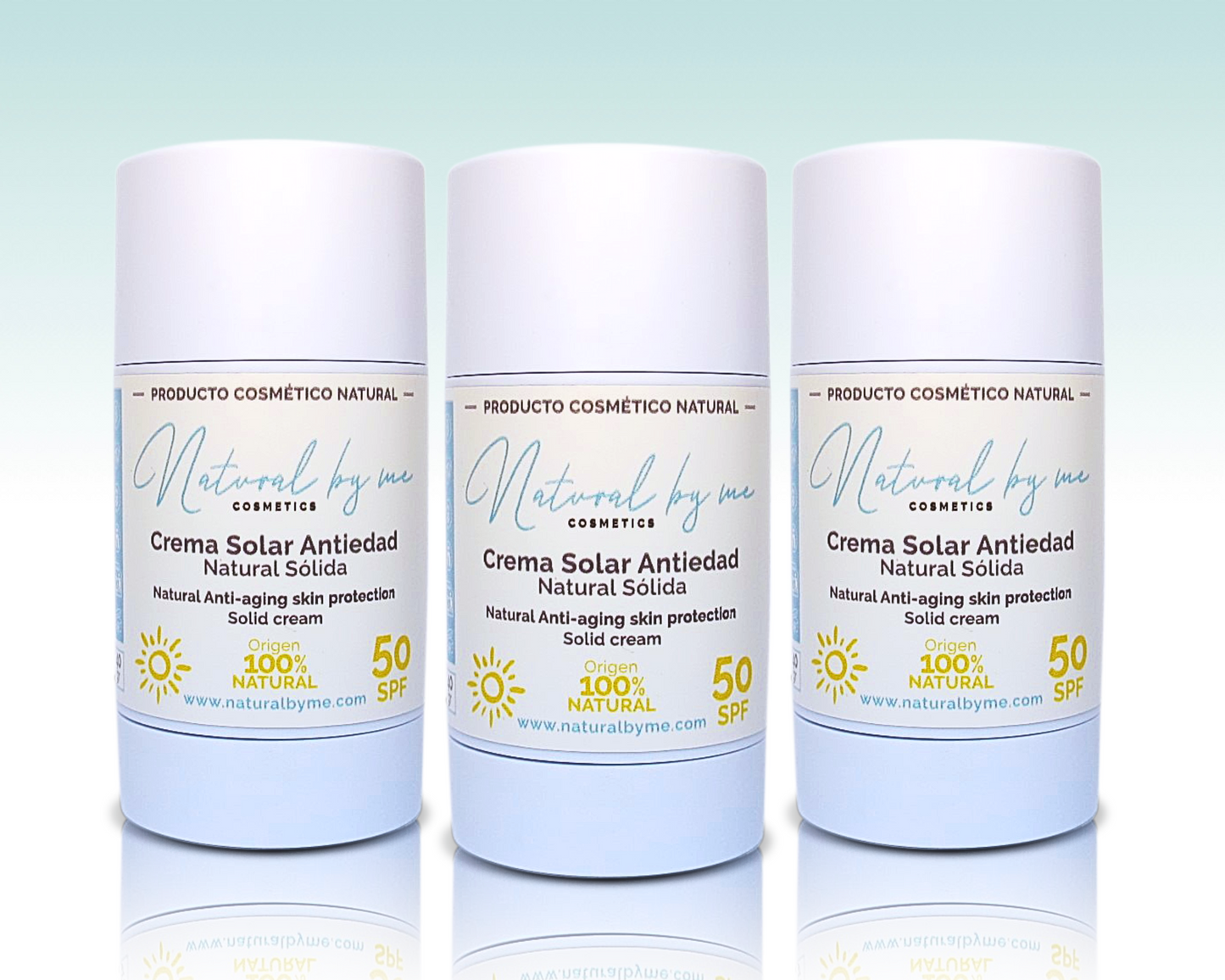 Crema Solar Antiedad natural sólida SPF50 Natural by me