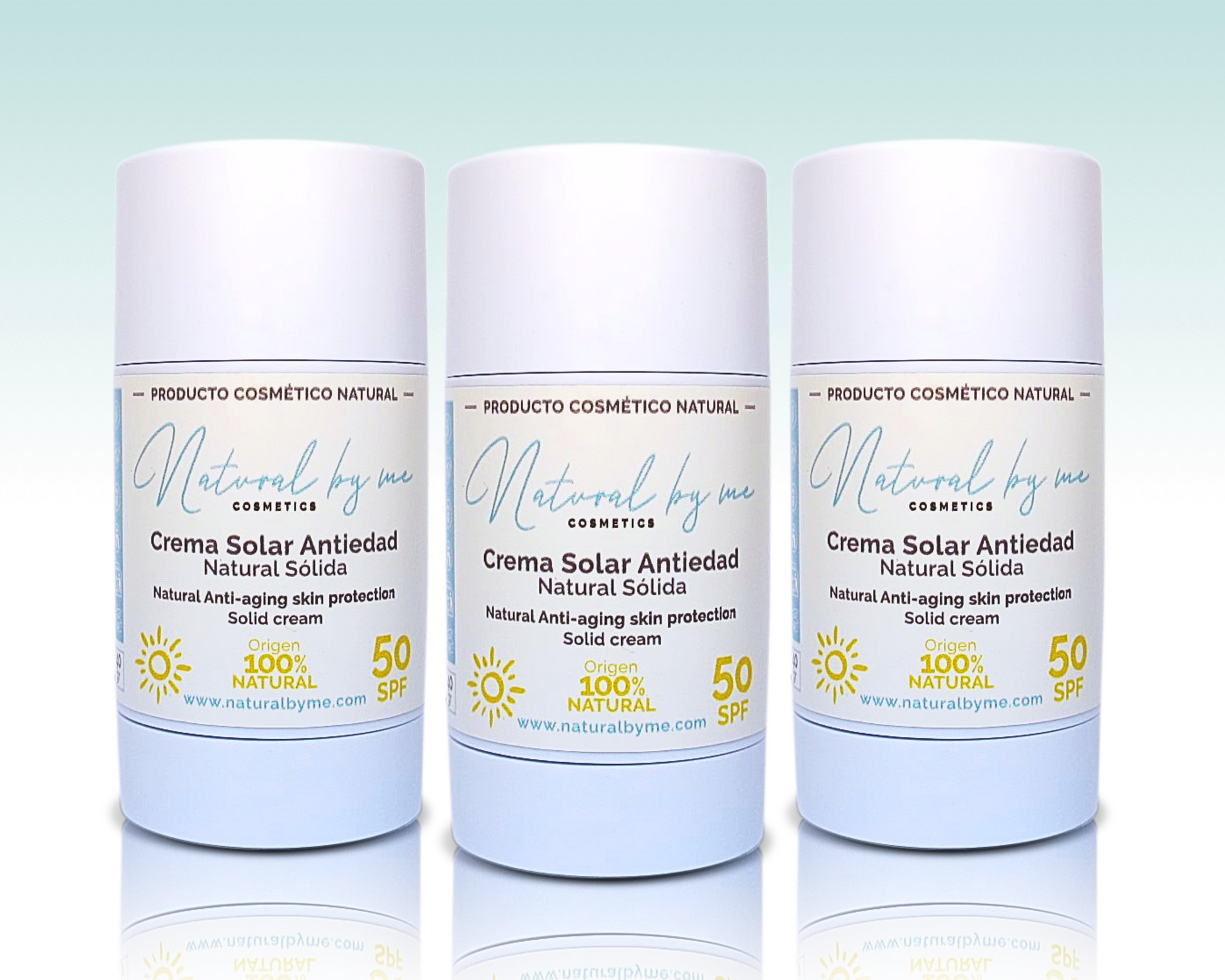 Crema Solar Antiedad natural sólida SPF50 Natural by me