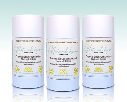 Crema Solar Antiedad natural sólida SPF50 Natural by me